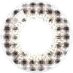 Design of the Olola Swany Pure Choco (KR) colored prescription contact lenses from Eyecandys on a white background, showing detailed dotted patterns designed to enhance the iris.