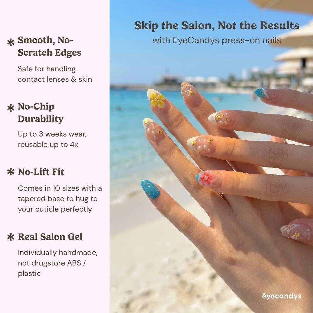 Tahiti Feeling Short Almond Nail Art Summer Press-On Nails
