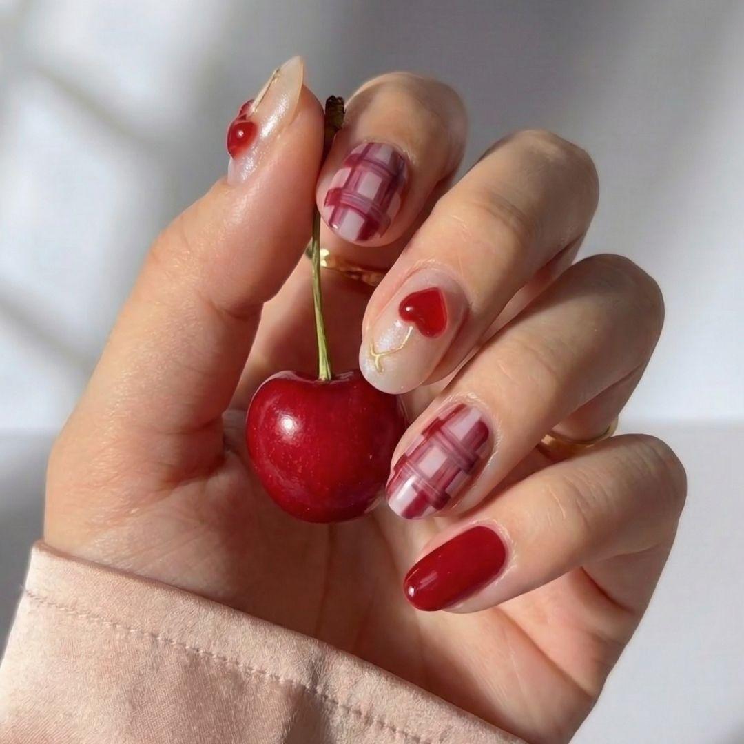 【NAILS INC】希少＆限定多数！まとめ売り28本ベーストップ込★すぐ使用◎ Very Cherry Round 3D Art Press-On Nails – EyeCandys®