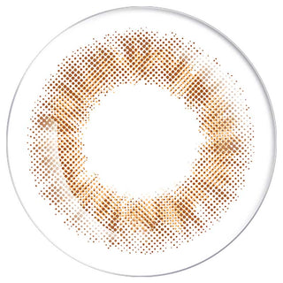 Bausch & Lomb Lacelle Baby Brown (30pk) daily disposables feature a round lens with a dotted brown ring—denser at the edge and fading inwards—leaving a clear pupil area for a subtle, natural look.