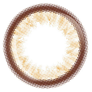 The Bausch & Lomb Lacelle Bambi Brown (30pk) features a circular brown and beige halftone pattern with a white center, using varied dot sizes for a gradient effect from dark brown edges to a light beige inner ring.