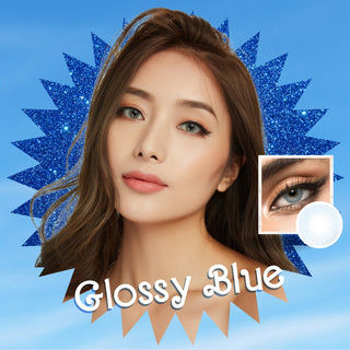 Glossy Blue colored contacts - EyeCandy's