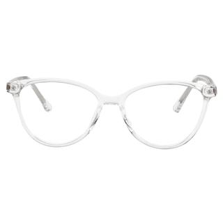 Billionaire Oval prescription eyeglasses in Crystal, available in blue light blocking lenses and in readers with magnification, from EyeCandys.