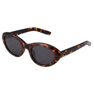 Boom Retro Cat Eye Sunglasses, feature a trendy oval-ish cat-eye shape , from EyeCandys. Pictured is the brown tortoise shell color.