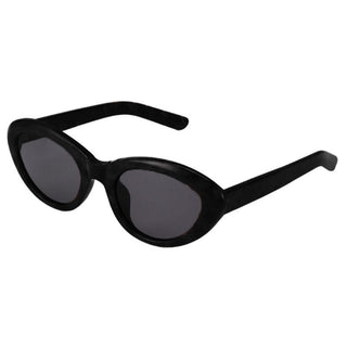 Boom Retro Cat Eye Sunglasses, feature a trendy oval-ish cat-eye shape , from EyeCandys. Pictured is the Black color.