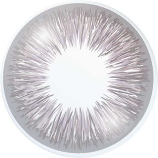 Close up detailed view of a Define Fresh Lilac contact lens design