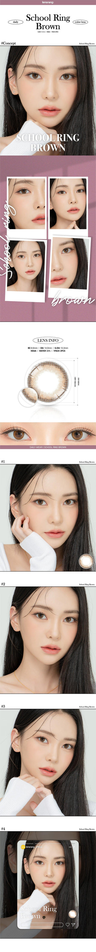 Lensrang School Ring Brown Color Contact Lens - EyeCandys