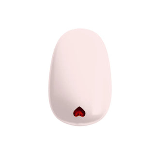 EyeCandys Don’t Play With My Heart Gel Nail Sticker featuring a soft blush pink base with a glossy finish and a tiny red heart accent near the cuticle. A romantic, minimalist semi-cured gel nail design perfect for Valentine’s Day or everyday chic looks.
