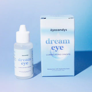 EyeCandys lubricating eye drops for dry eyes and contact lens wearers. Provides long-lasting hydration, enhanced comfort, and relief from dryness or irritation during lens wear.