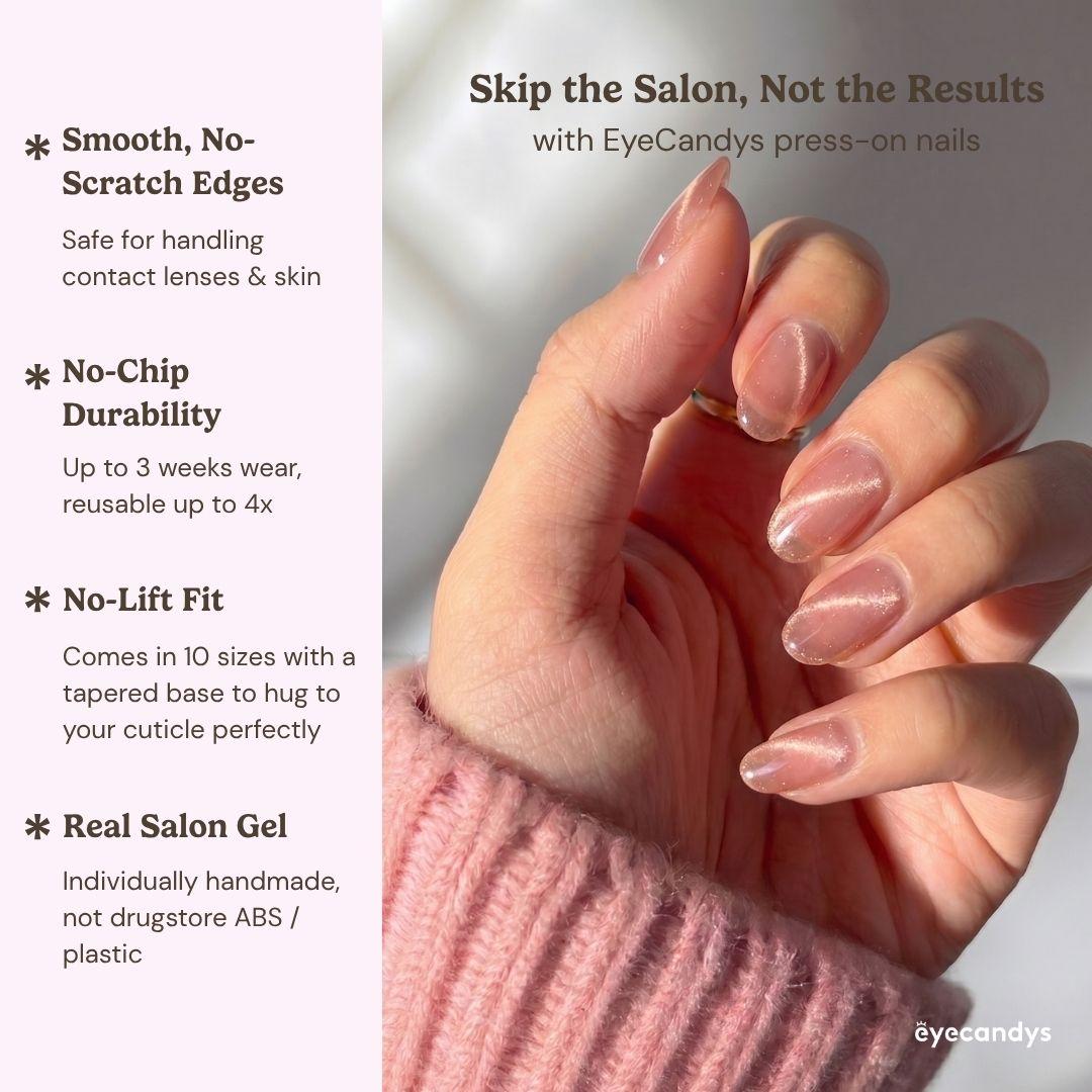 Grapefruit Soda Short Oval Gradient Ombre Press-On Nails