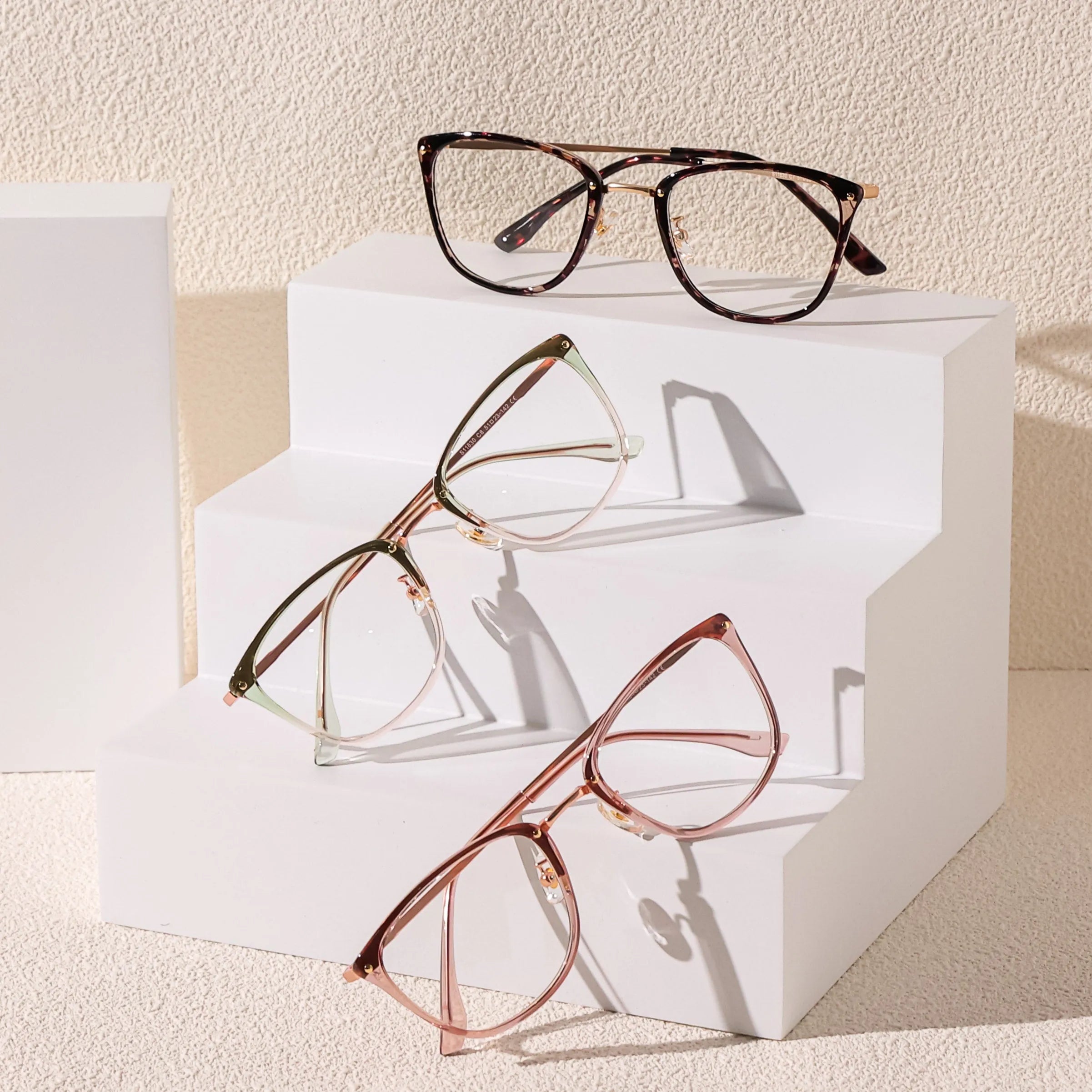 Posh Square Oversized Glasses Frames Blue Light Blockers Reading