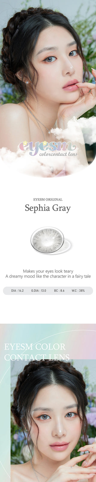 Eyesm Sephia Grey Color Contact Lens - EyeCandys