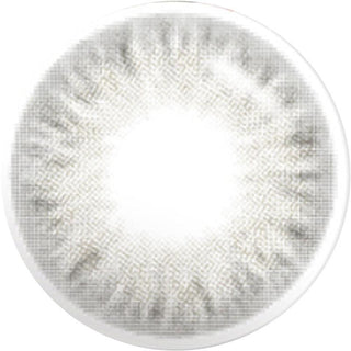 Pixel detail in the design of Eyecandys' Sephia Grey colored contact lens displayed on a white backdrop.