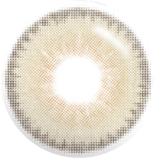Pixel detail in the design of Eyecandys' Toffee Brown colored contact lens displayed on a white backdrop.