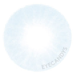 Close up detailed view of a glossy blue contact lens design