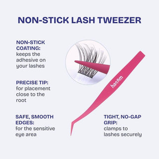 EyeCandys Hasom non-stick lash applicator tweezer for easy application of glue-free false eyelashes.