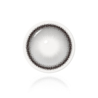 i-Sha One Pick Only One Velvet Smoke Grey non-rotating prescription colored contact lens design on a white background, featuring a soft smoky grey iris pattern with a natural color blend. Available at EyeCandys.