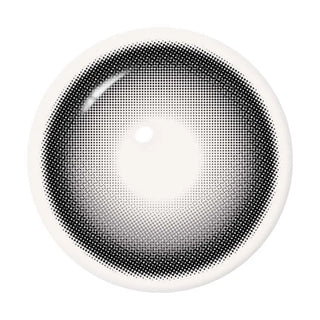 Lens design of EyeCandys i-Sha Dekame Kiss Me 1-Day Cloudy Ring Grey featuring a soft grey pattern with a natural blending ring