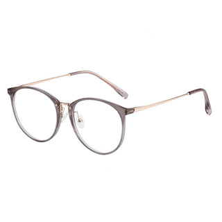 Infinity oversized vintage-inspired prescription eyeglasses, available in blue light blocking lenses and in readers with magnification, from EyeCandys. Pictured is the Coffee (brown) color.
