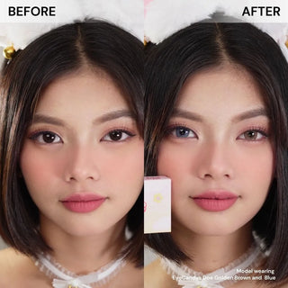 Limited Edition MooMoo Set: EyeCandys Doe Blue & Golden Brown lenses, cat ears, lace choker, only 200 available.