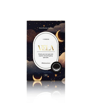 Olola Vela colored contact lenses in original packaging.