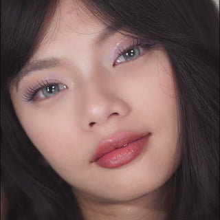 Eyecandys Bunnie Contact Lenses – Jelly Blue & Milky Ash Grey. Watch packaging reveal, lens close-up, and before/after wearing