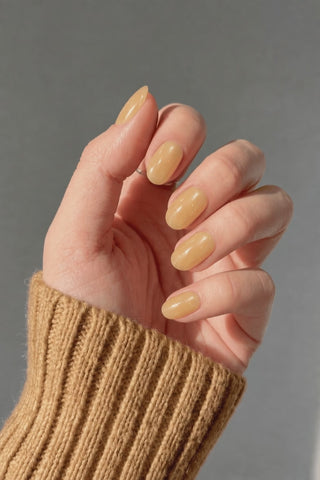 Squash Goals press-on nails worn on hand