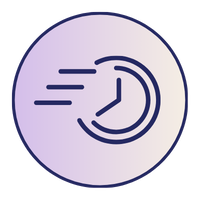 Fast-moving clock symbolizing the speed of quick application