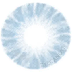 Close up detailed view of Shade Blue contact lens design showing dots and a radial pattern by EyeCandys
