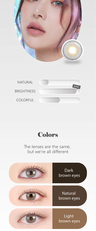 Eyesm Shark Grey Color Contact Lens - EyeCandys