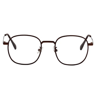 front view of Stunner Square in Matte Toffee color prescription eyeglasses, available in blue light blocking lenses and in readers with magnification, from EyeCandys