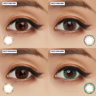 Pink Label Multi-Tone Green Colored Contacts Circle Lenses - EyeCandys