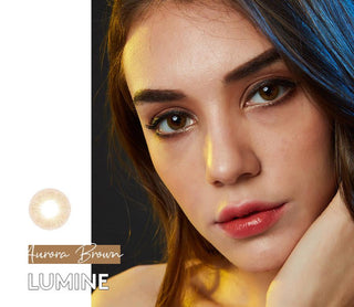 Lumine Aurora Brown Natural Color Contact Lens for Dark Eyes - EyeCandys