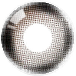 Design of the Olola Daymood Grey (KR) colored prescription contact lenses from Eyecandys on a white background, showing detailed dotted patterns designed to enhance the iris.