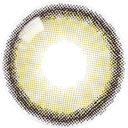 Design of the Olola Dearsome Olive Green (KR) colored prescription contact lenses from Eyecandys on a white background, showing detailed dotted patterns designed to enhance the iris.