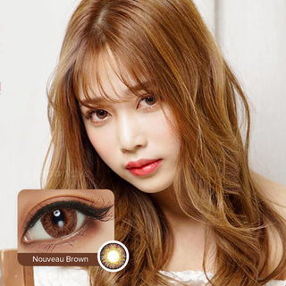 Pink Label Nouveau Large Brown Colored Contacts Circle Lenses - EyeCandys