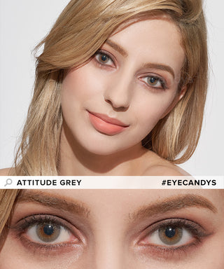 Limited Edition Attitude Grey Glitter Lens (1 PAIR) Color Contact Lens - EyeCandys