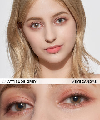 Attitude Grey colored contacts circle lenses - EyeCandy's