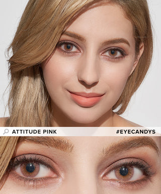 Attitude Pink colored contacts circle lenses - EyeCandy's