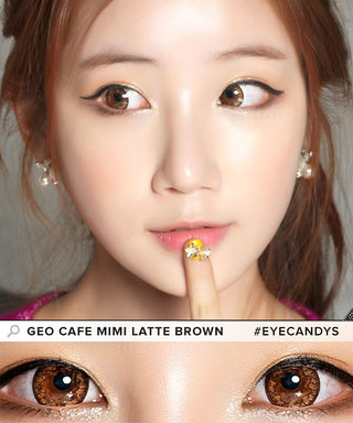 GEO Cafe Mimi Latte Brown Color Contact Lens - EyeCandys