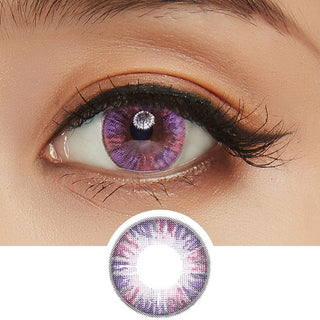 GEO Eyeniq 1-Day Pink-Violet (10pk) Natural Color Contact Lens for Dark Eyes - EyeCandys