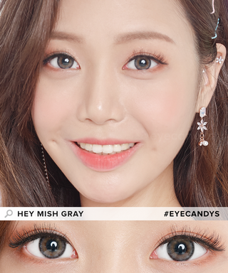 Pink Label Hey Mish Grey Natural Color Contact Lens for Dark Eyes - EyeCandys