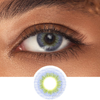 Innovision Elite II: 3-tone Sapphire Natural Color Contact Lens for Dark Eyes - EyeCandys