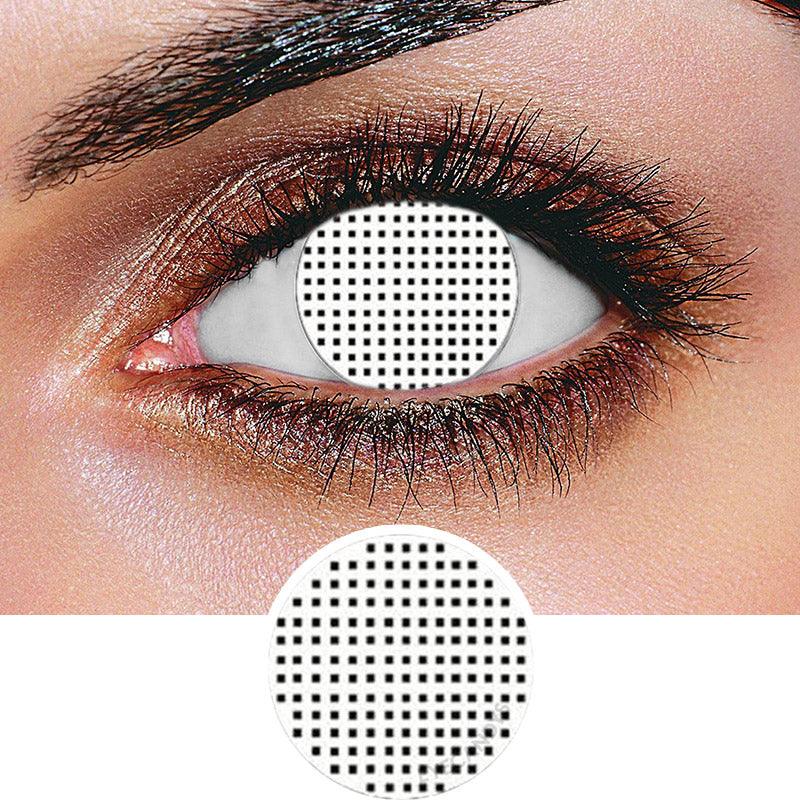White Mesh Contacts Halloween Lenses