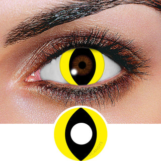 Innovision FX Yellow Cat Eye Color Contact Lens for Dark Eyes - Eyecandys