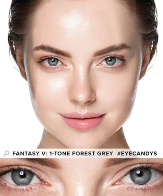 Innovision Fantasy V: 1-tone Forest Grey colored contacts lens for dark eyes - EyeCandys