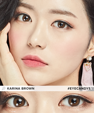 Pink Label Karina Brown Colored Contacts Circle Lenses - EyeCandys