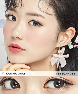 Pink Label Karina Grey Colored Contacts Circle Lenses - EyeCandys