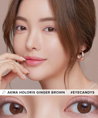 LensMe Akma Holoris Ginger Brown (30pk) Colored Contacts Circle Lenses - EyeCandys