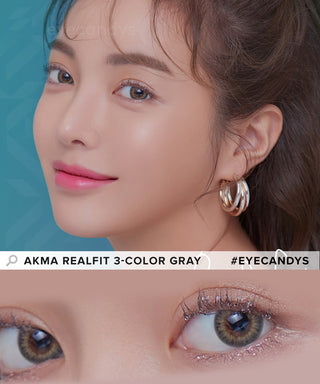 LensMe Akma RealFit 3 Color Gray (30pk) colored contacts circle lenses - EyeCandy's